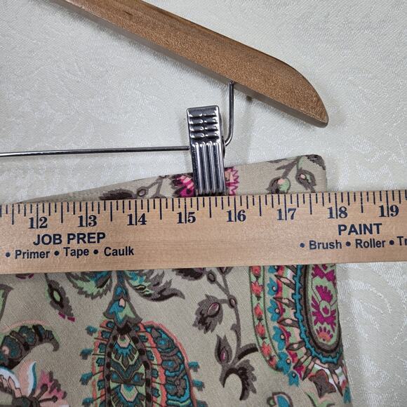 VTG East 5th Linen Blend Paisley Maxi Skirt sz 16W* Tan Beige Multi Floral Boho - Picture 9 of 12